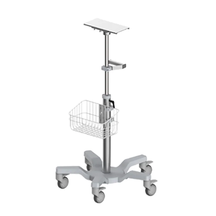 hospital Aluminium Alloy  mobile medical ECG patient monitor trolley cart