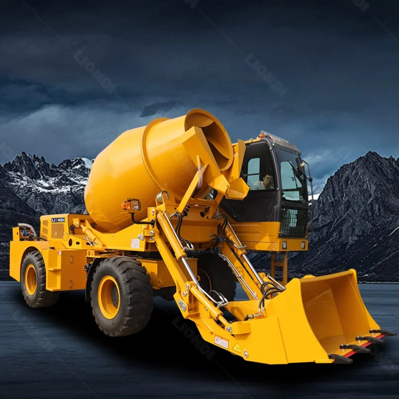 Self loading concrete mixer truck 3.5 cubic meters capacity Concrete mixer with vacuum tyres
