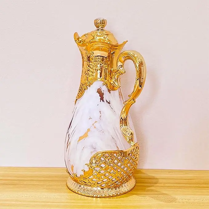 Arabic Style Insulated Coffee Thermos Vacuum Insulated Pot Double Wall Insulated Teapot With Lid Flask Tea Water Coffee Maker