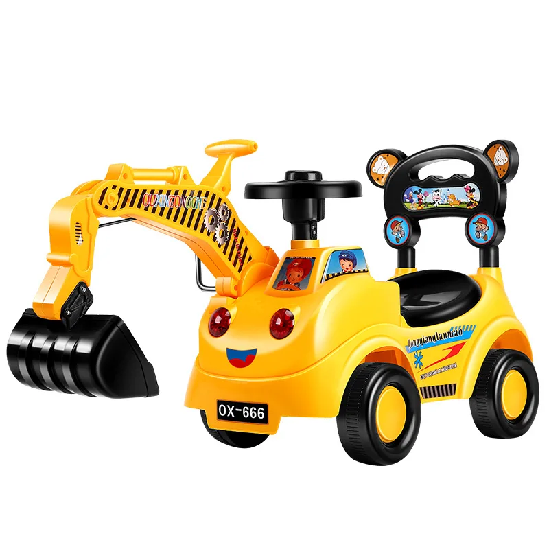 2024 NewGift toy car can sit human toy girl boy excavator can sit engineering car hook machine children excavator