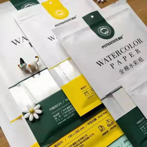 100% Cotton zip lock bag 10sheets Rough Potentate Artist Painting Drawing Watercolor Paper