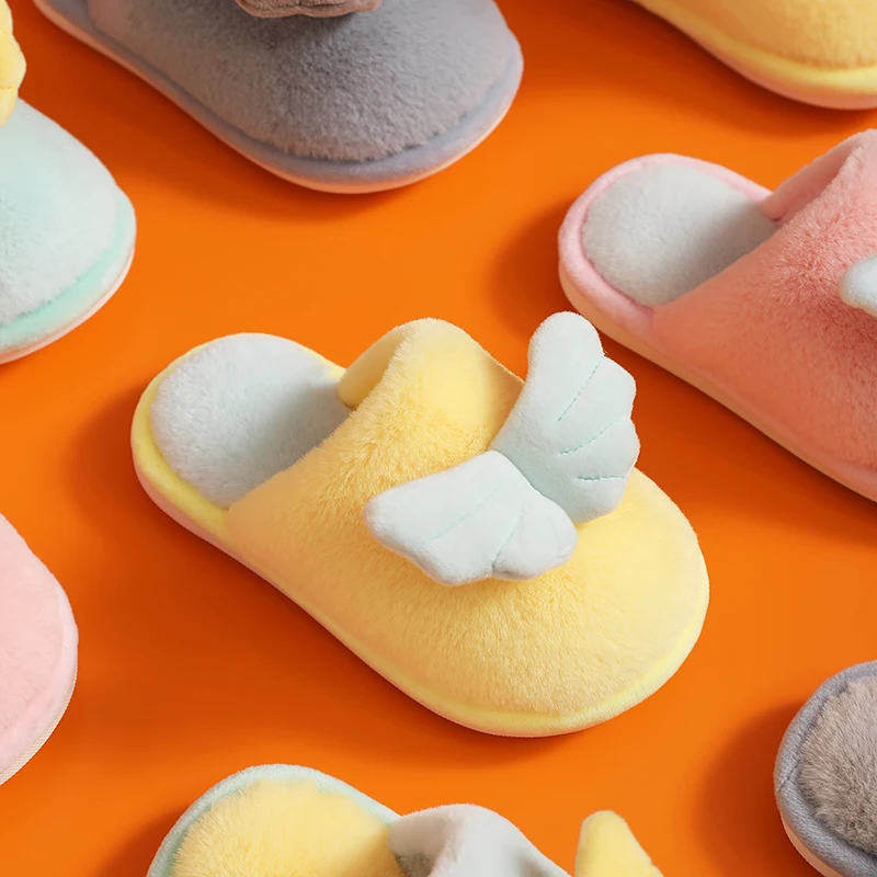 Indoor Slippers Warm Plush Home Slipper Anti Slip Autumn Winter Shoes House Floor flats Fur Slippers