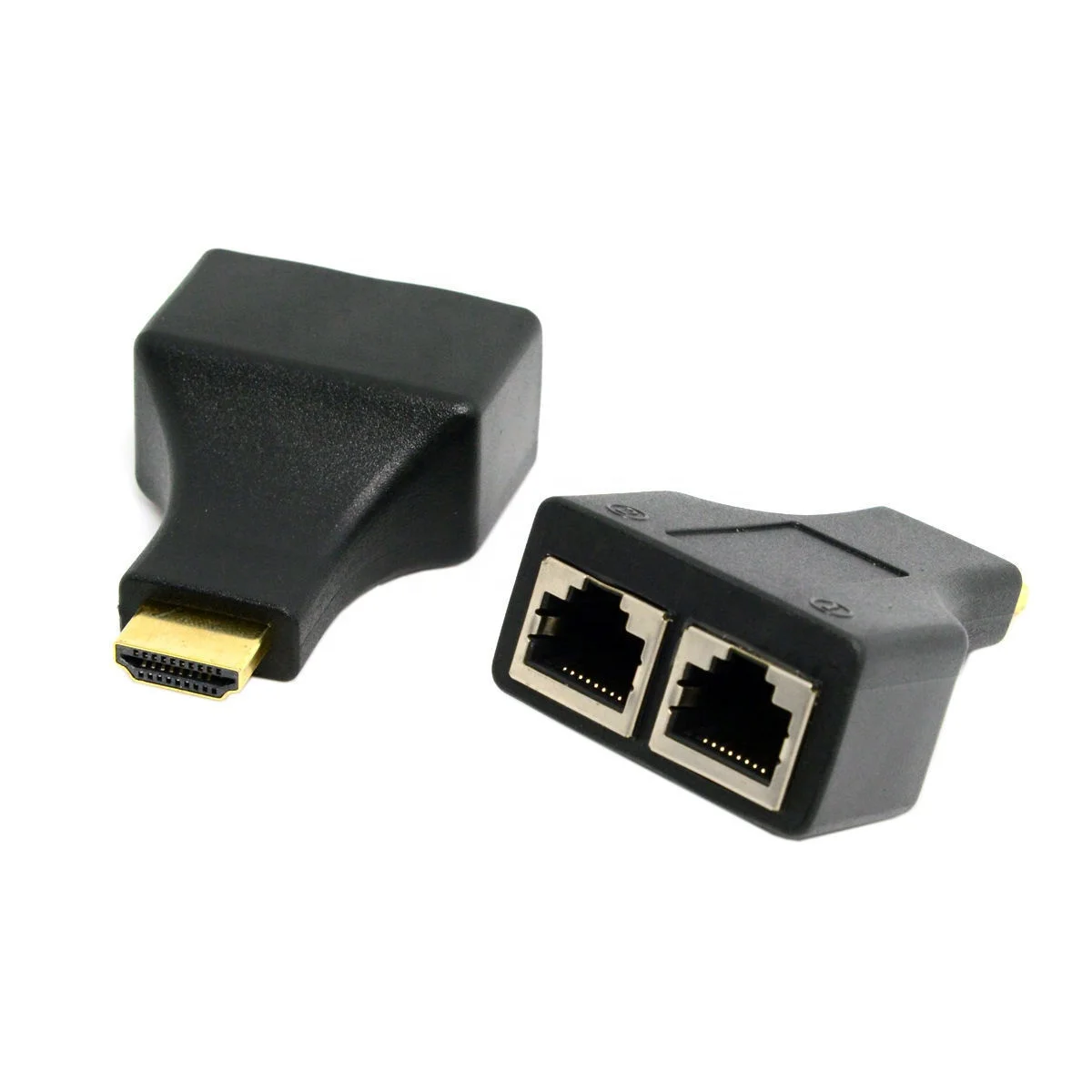 Support 3d 1080p 30m Hdmi Extender HDMI To Dual Rj45 Network Ports Converter Over Cat 5e Cat 6