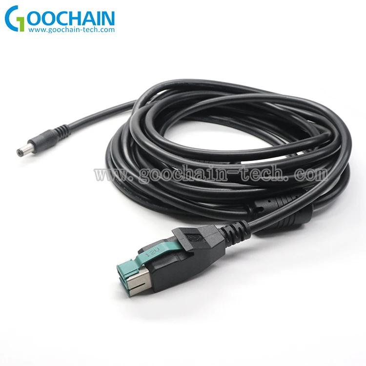 Customized High Quality Straight 12V Powered USB to DC5.5*2.5 Molex terminal Cable Connector for Scanner and pos machine