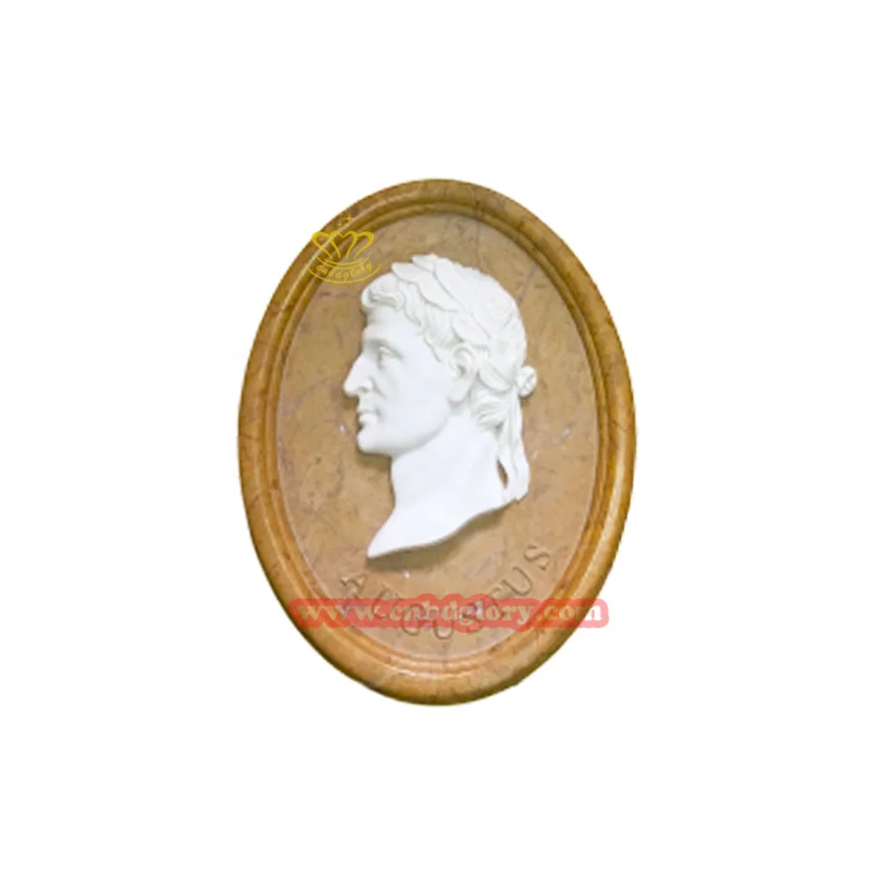 Hand carving Hotel living room wall decor sculpture wall art beige marble relief