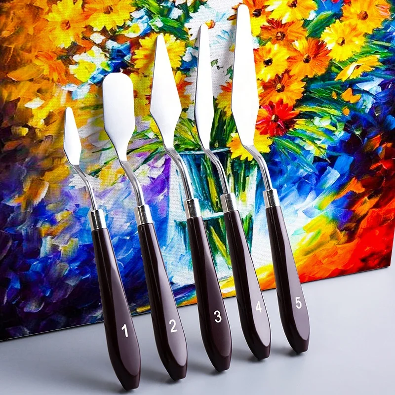 BOMEIJIA Beginner 5pcs/set Oil Painting Gouache Acrylic Paint Scraper Art Supplies For Wholesale