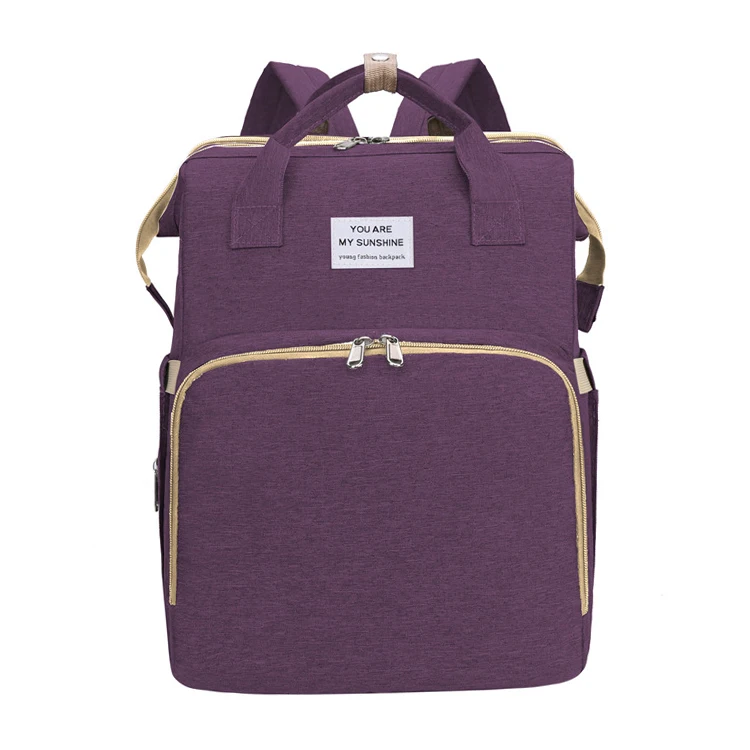 Wholesale mummi mochila cuna bed oem logo private brand waterproof nylon baby diaper nappy bag mommy travel backpack