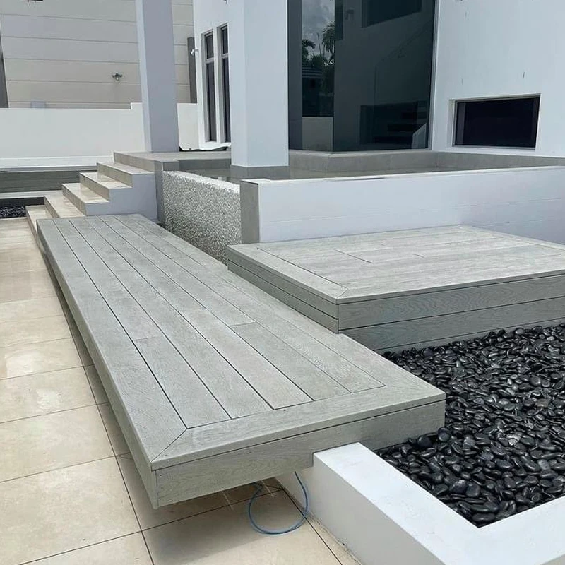 Price 3D Embossing Solid Outdoor Swimming Pool Anti-Slip/UV Wood Plastic Boards WPC Flooring Composite Decking