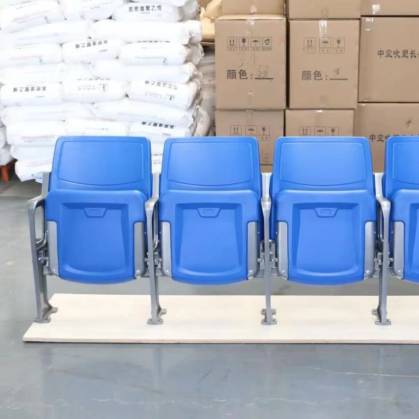 Factory sales folding grandstand seat Soft Fabric bleachers seat plastic chairs VIP  stadium seat  for sale