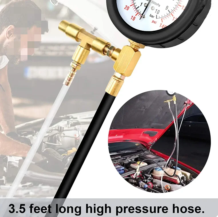 SF-A1011 Full System 0-140 Psi Tu-443 Deluxe Manometer Fuel Injection Vacuum Pressure Gauge Tester