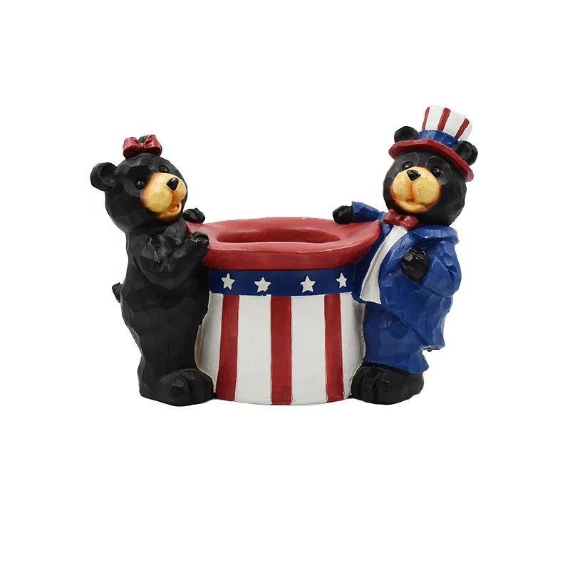 
Custom Plant Holder Garden Ornament Resin Animal Flower Pot Planter Resin Bear Planter 