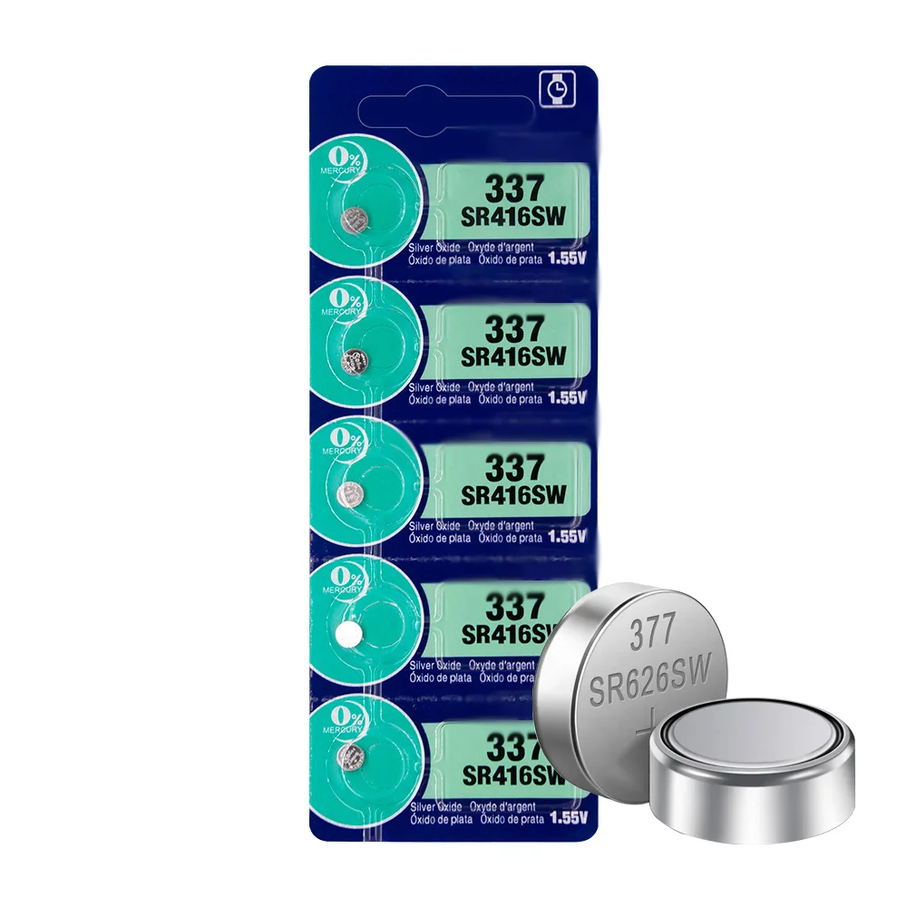 wholesale 337 SR416SW LR416 AG6 1.55V Battery  0%Hg Button Cell