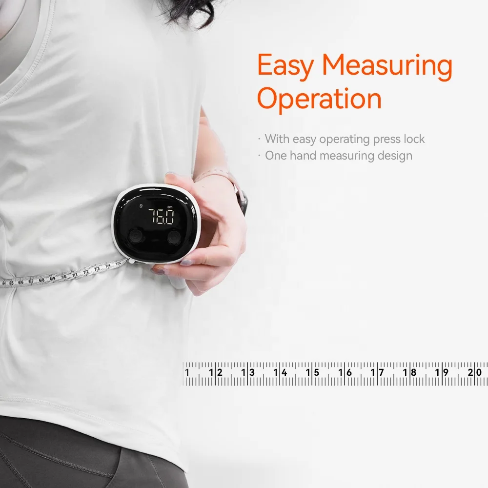 Smart Electronic Tape Measure for Body Fitness Personal Health Made of Durable Plastic