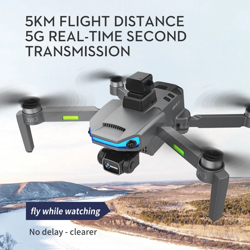 Drone with 3-Axis Gimbal Optical Flow 8K ESC Dual Camera GPS Return 5G RC Quadcopter Foldable RC Drone
