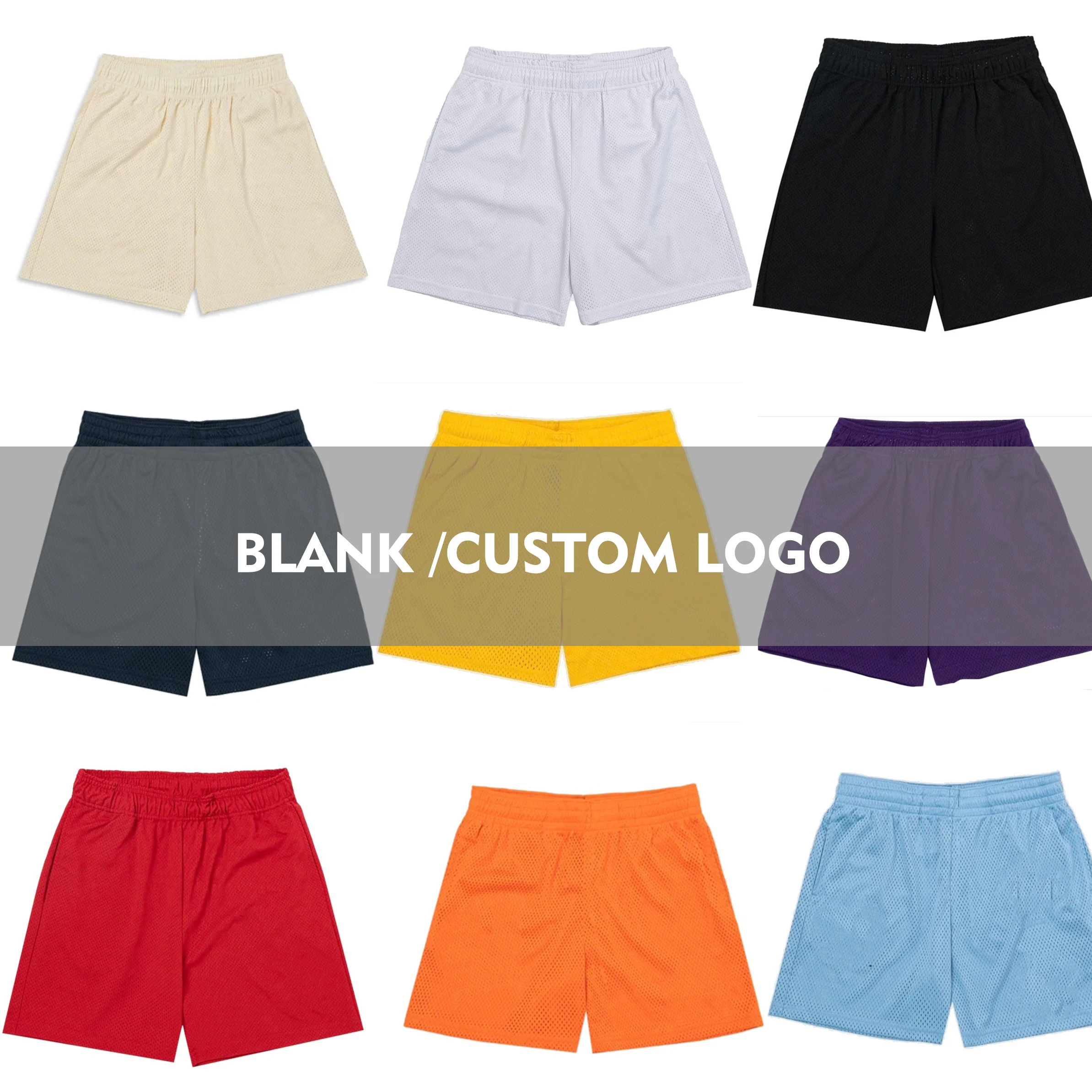 HG2101 Custom Logo Big and Tall Blank Summer Running Eric Emanuel EE Mesh Basic Basketball Shorts