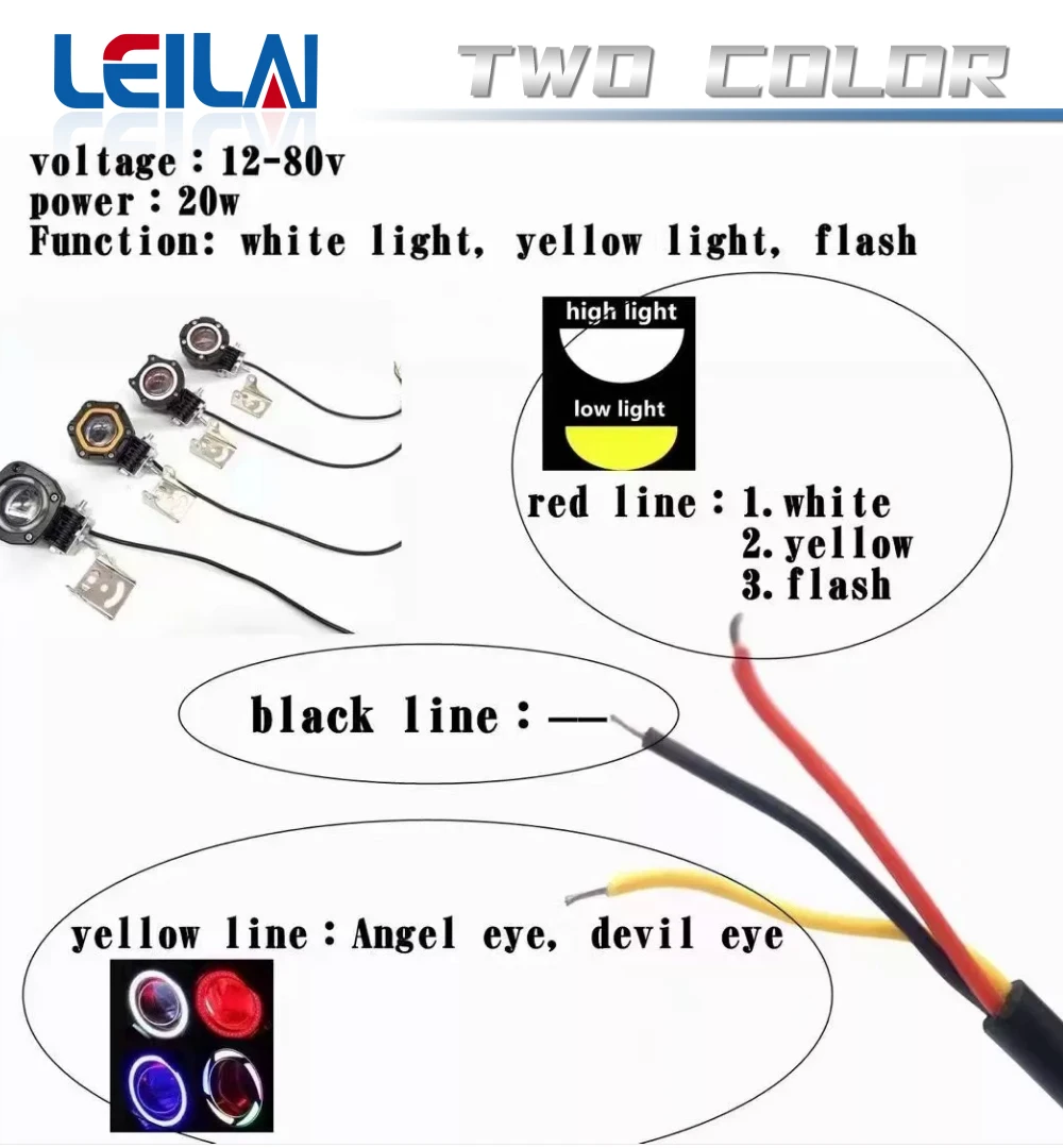 Motorcycle LED Lights With Angel Eyes Spotlight Motorcycle Lights Accessories Fog Lights For All Motorcycle models