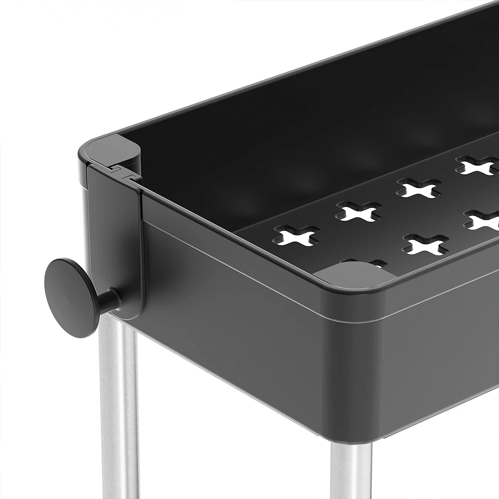 Foldable Steel Trolley Cart Kitchen Storage Dish Rack Modern Kitchen Trolley