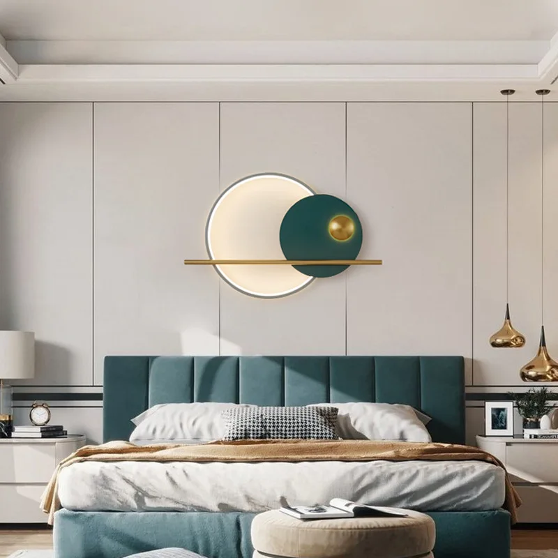 Nordic simple living room wall lamp background wall decoration mural light porch hallway bedroom personality creative modeling l