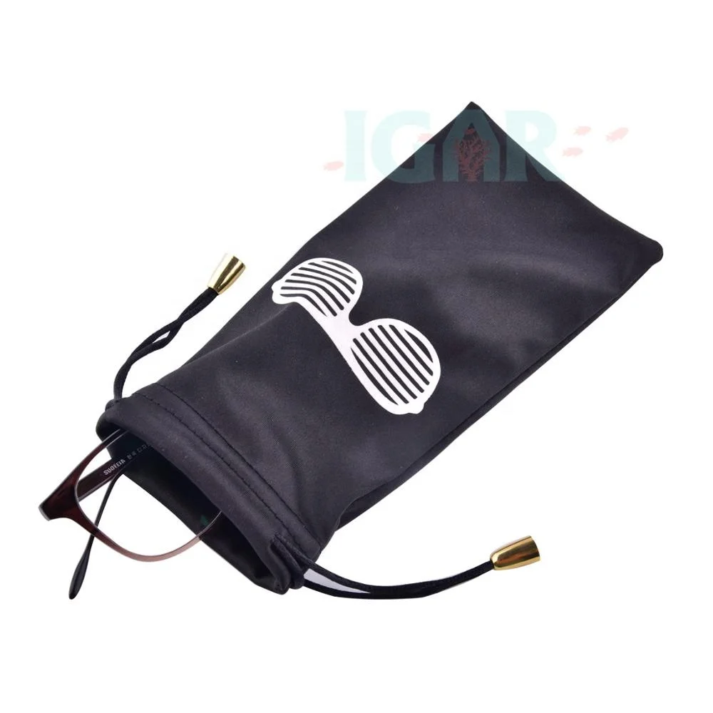 Black Microfiber Sunglasses Glasses & Cell Phone Gadgets Accessories Sleeve Bag Pouch with Drawstring Closure for Cleaning
