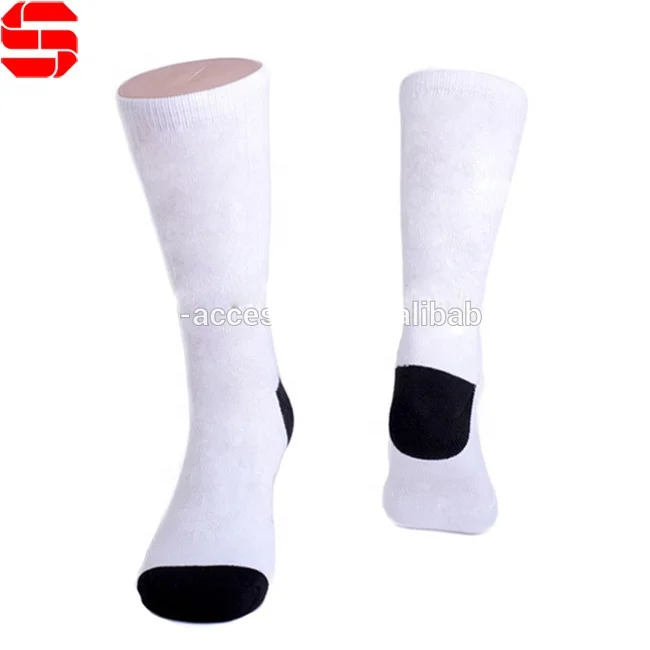 Wholesale Cheap Bulk White Blank Sublimation Printing Socks For Promotion