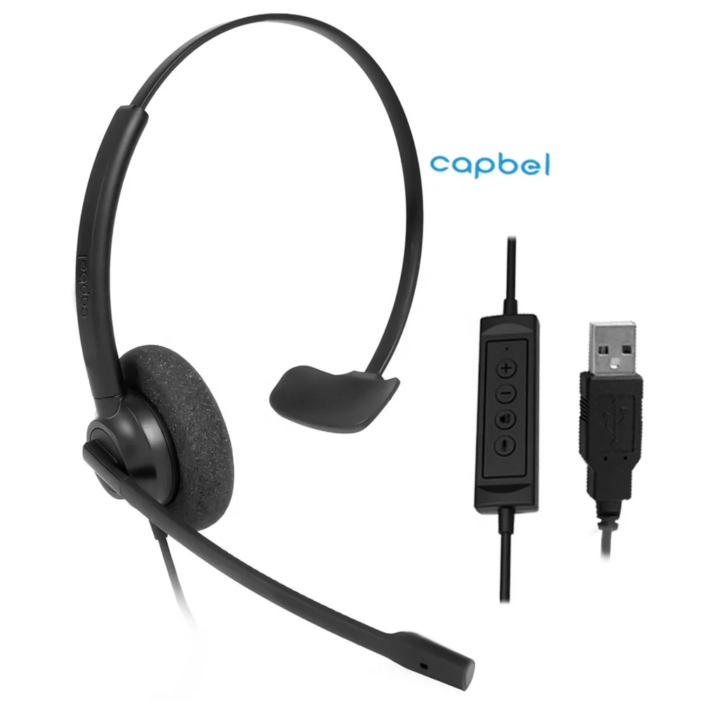 Manufacturer of Mute Function Call Center Headset USB Connecting Headphone for Business Lync Teams Skype for business