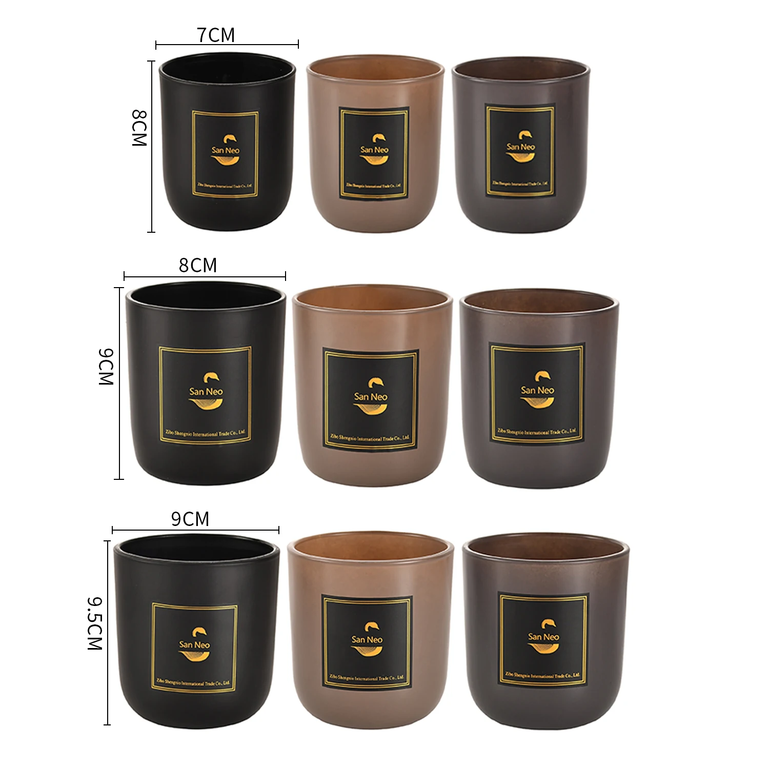 Sales Reasonable Price Wholesale Matte Brown Black Luxury 8 Oz Glass Candle Jar With Lids