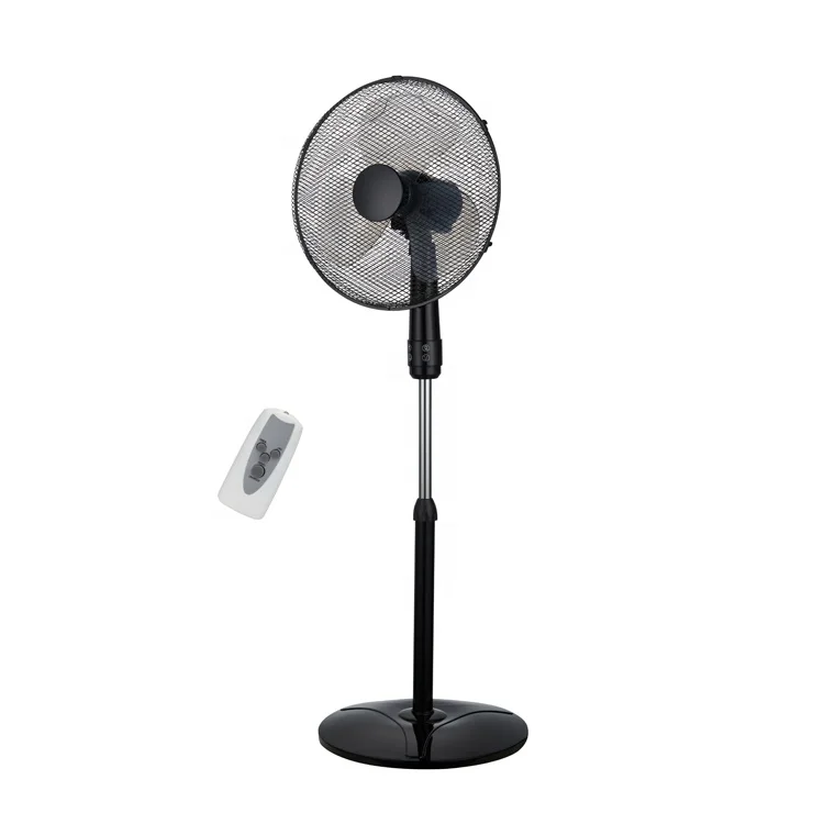 Silent copper motor home plastic smart touch timer 16 inch electric stand pedestal fan with remote control