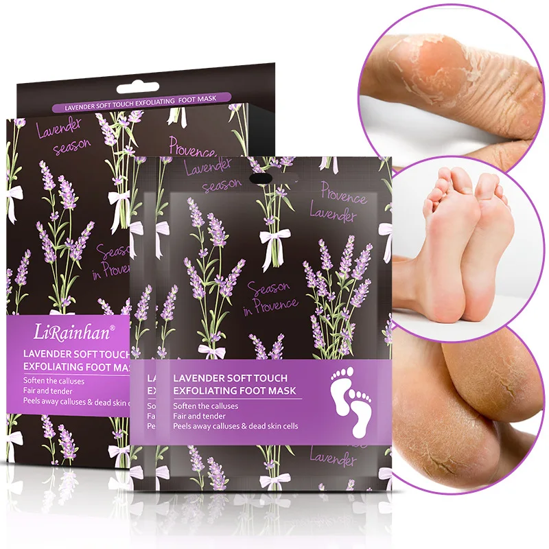 Private Label Lavender Exfoliation Peeling Foot Mask For Foot Skin Care Remove Dead Skin Feet Mask Foot Peel Mask Socks
