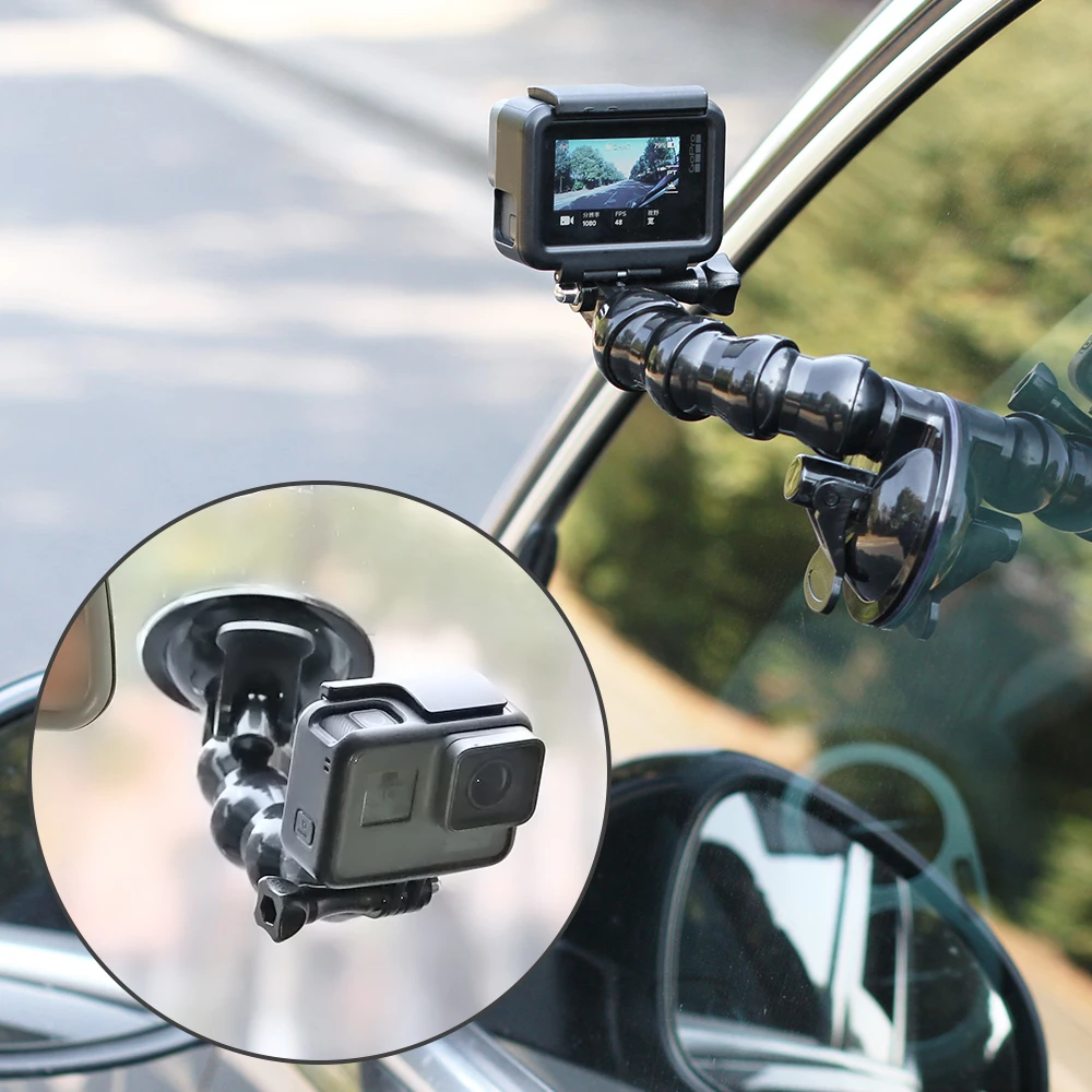 
SUREWO Jaws Flex Car Suction Cup Mount Holder gooseneck desk mount stand holder for GoPro Hero 7 6 5 Black 4 Session and More 