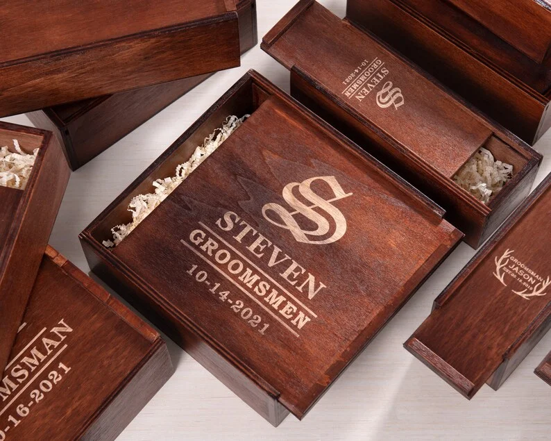 Custom size logo wooden box wedding custom wooden gift box packaging box wholesale