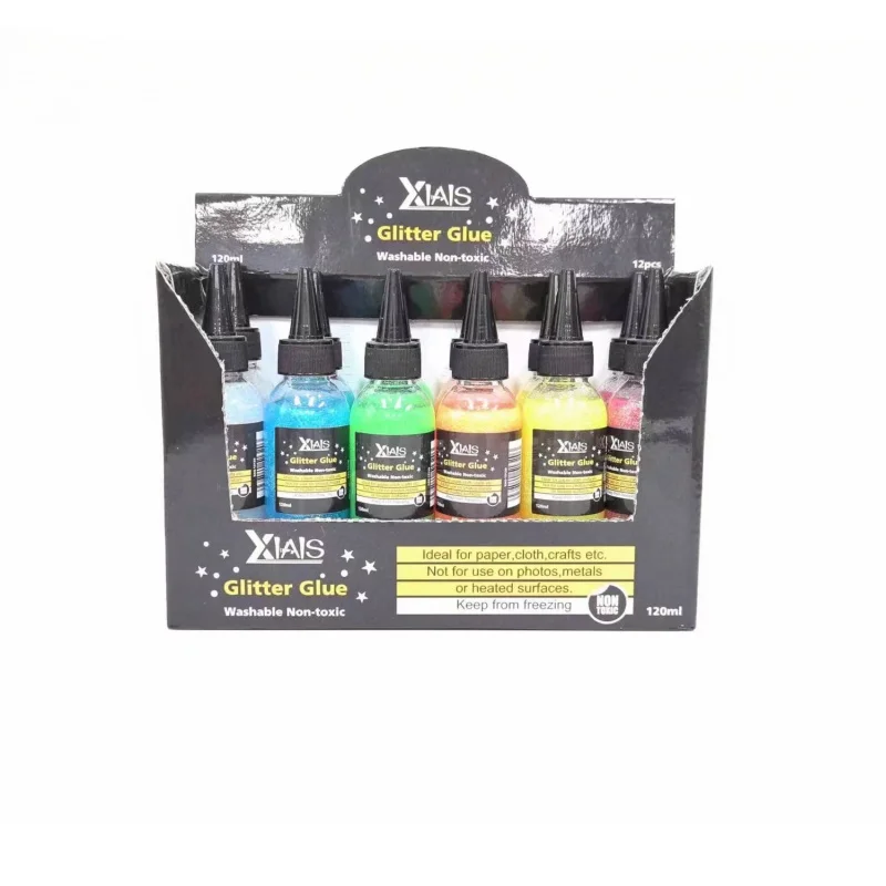 Xiais 120ml Creative Handmade DIY Liquid Glitter Glue Unique Handmade Glitter Glue Fine glitter glue