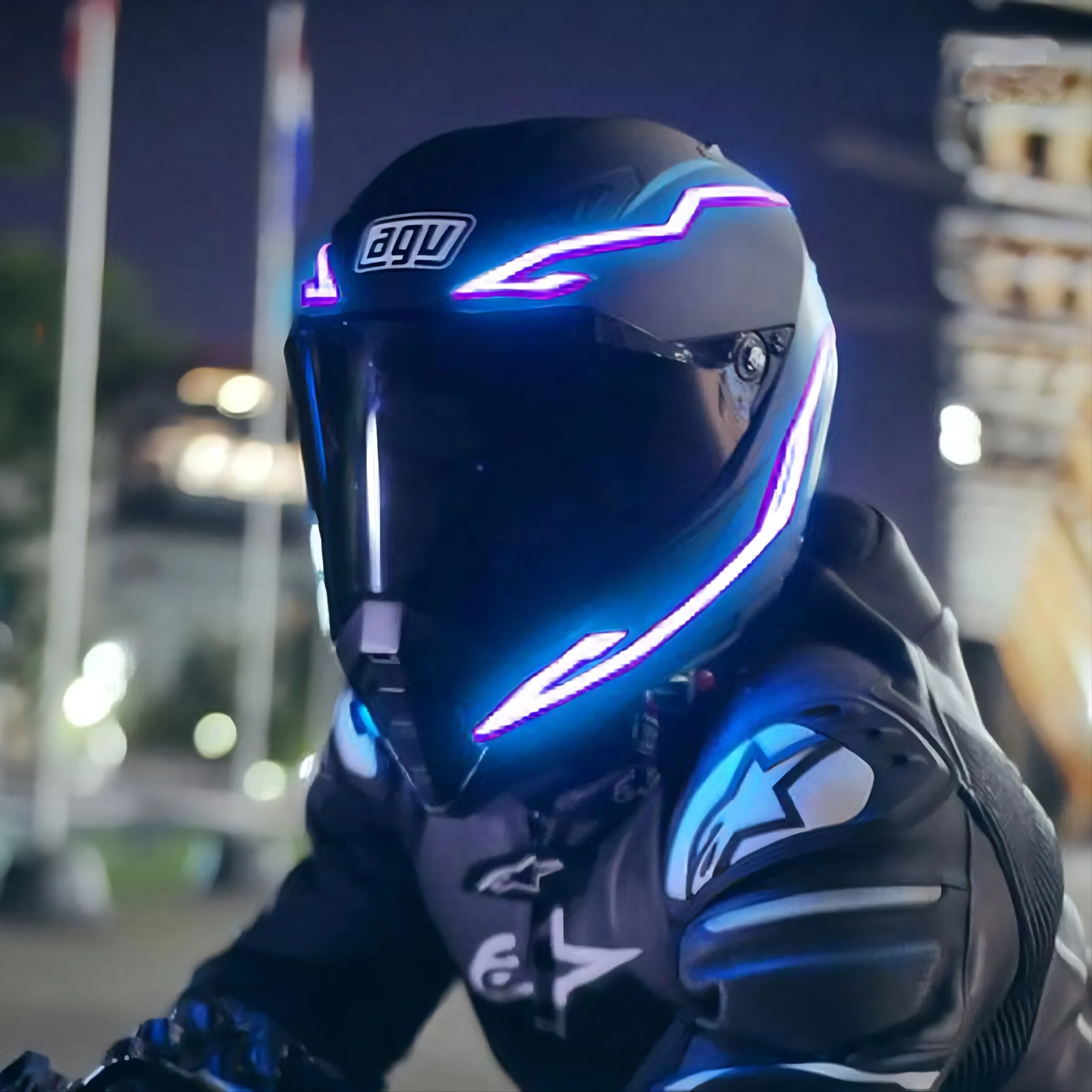 9 colors available handsome motorcycle accessories Waterproof signal warning helmet bar helmets led helmet light strip