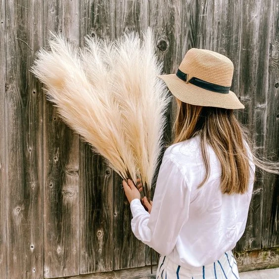 Искусственный язычок, свадебное украшение, Цветочная подставка, центральные части, Декор, бежевая пампасная трава, как декоративные цветы