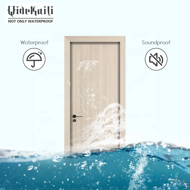 High Quality Modern Water Resistant PVC Toilet WPC Internal Door Skin With Frame