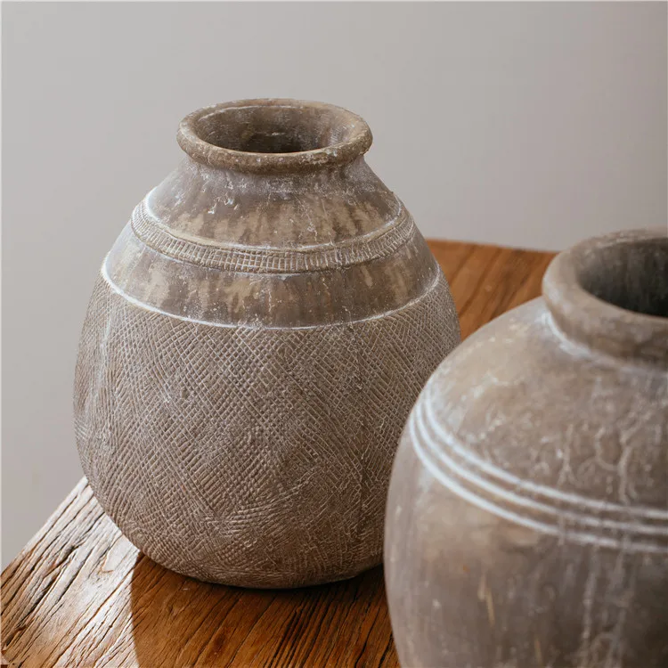 Пасторальное украшение ручной работы круглая Терракотовая банка с узким горлышком коричневая Ваза оптовая продажа ваза для цветов дома