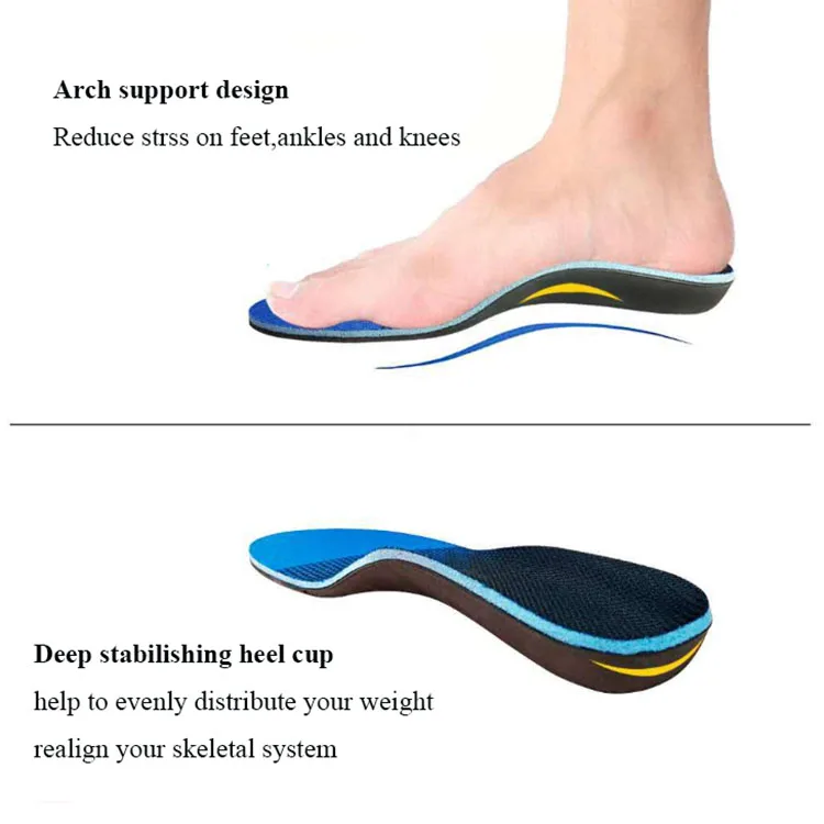 Amazon Hot Seller Plantar Fasciitis Feet Insoles Arch Supports Orthotics Insole