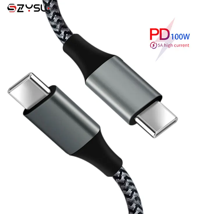 
QC3.0 10 Gbps Data 100W Pd 5A Fast Charging USB 3.1 Gen2 Type C To Type C Cable 