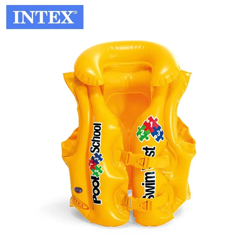 Intex 58660 Swimming school Swimming vest Children Lifesaving learning swimming inflatable life jacket rafting swimsuit