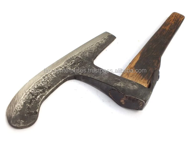 
Kitchen AXE or Woodworking AXE with Leather Sheath (Small Viking Broad AXE) 
