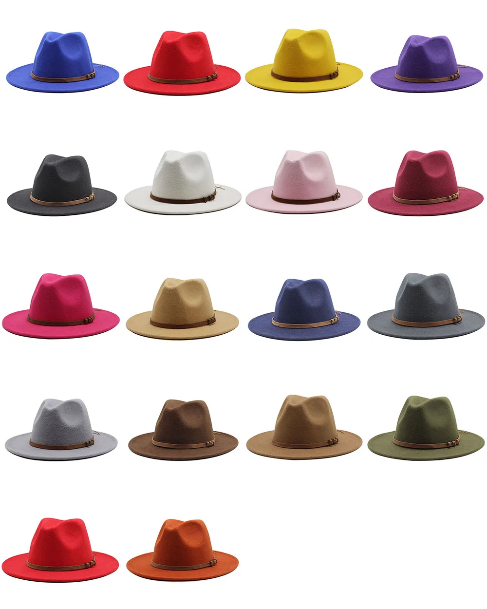 vintage Autumn and Winter fedora hats unisex wholesale women felt hat high quality wide brim 100% wool felt fedora hats men