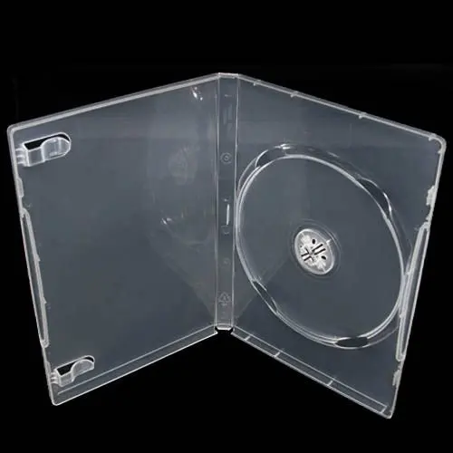 14mm Single Tray Supper Clear Black DVD Case with Pp Injection Tray Inside