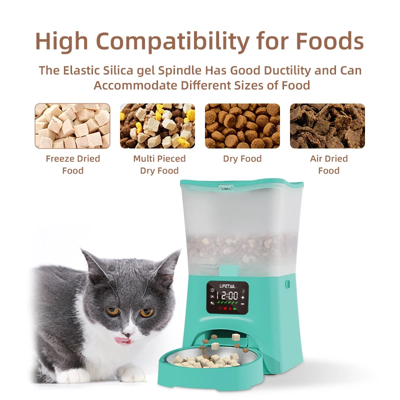 Lifetail newest Smart 3L Capacity Voice Recorder Programmable Dog Food Dispenser Automatic Pet Feeder for Dog Cat