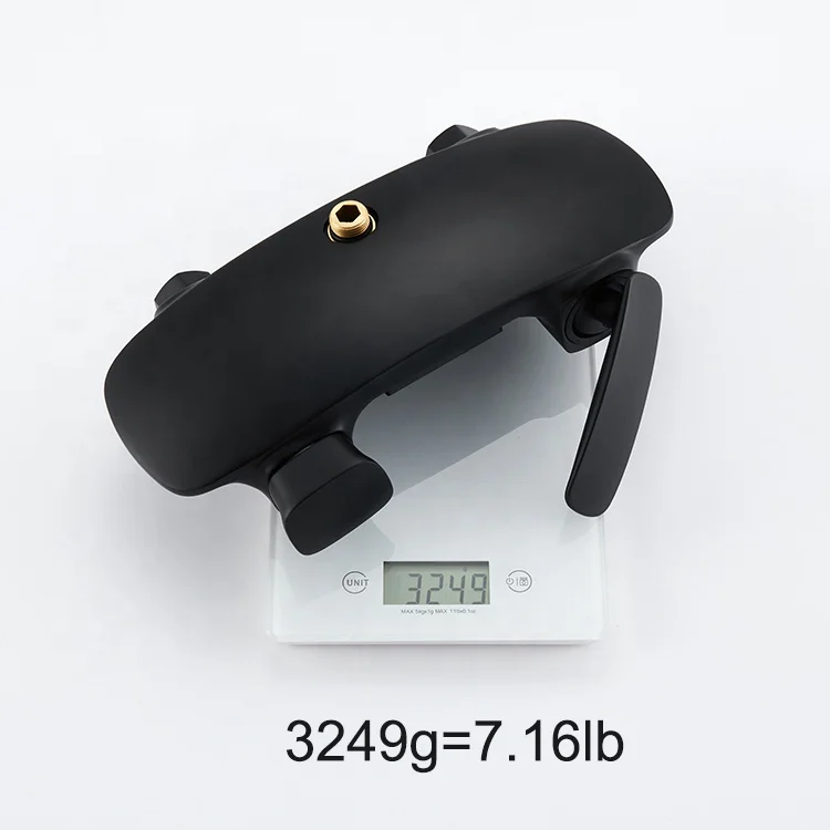 European Matt Black Shower Column With Faucet Mixer Bathroom Rain Bath Shower Set