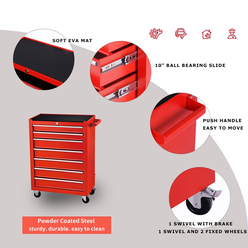 Factory Direct-sale Easy Assemble Tool Set Storage And Carrying Cabinet with Multi-drawers