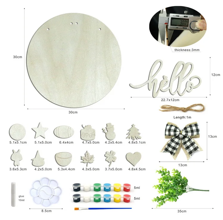 Wholesale DIY Garden Round Hanging Welcome Home Door Wooden Sign