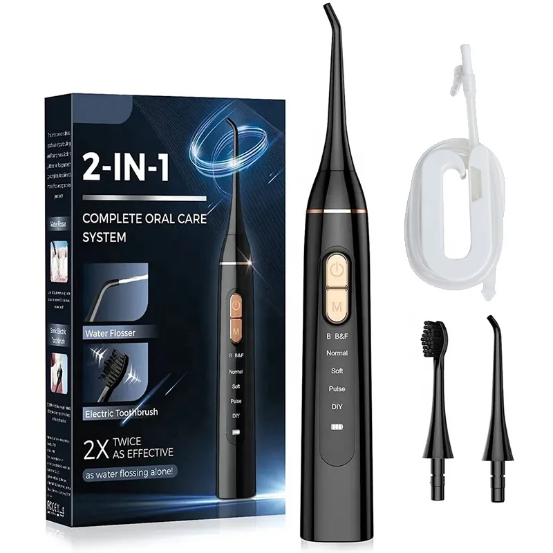 Oral irrigator with Water Tank (Electric Toothbrush and Water Flosser Combo In One) Teeth Cleaning Kit