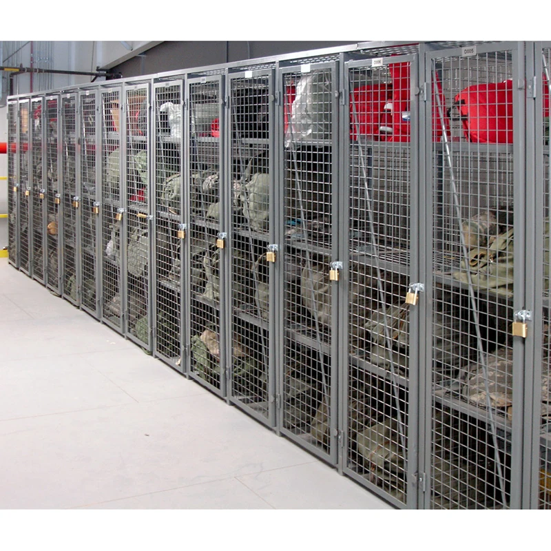 Metal storage cage double tier wire mesh storage locker freestanding lockable storage cage