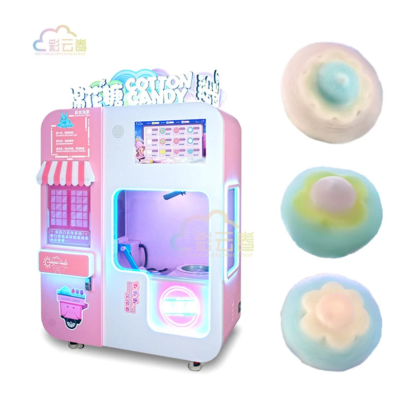 Factory Custom Electric Fairy Candy Floss Machine Automatic Cotton Candy Vending Machine