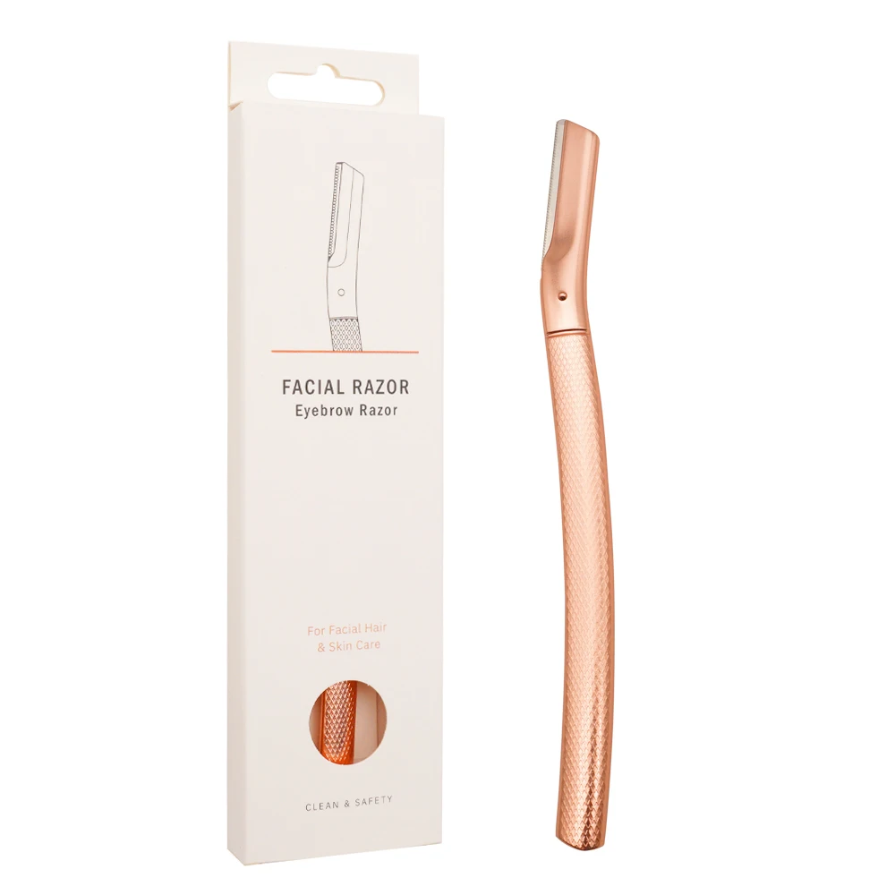 Инструмент для макияжа, сменные лезвия из нержавеющей стали, Женская металлическая ручка, многоразовые бритвы для лица, бритва для бровей, триммер