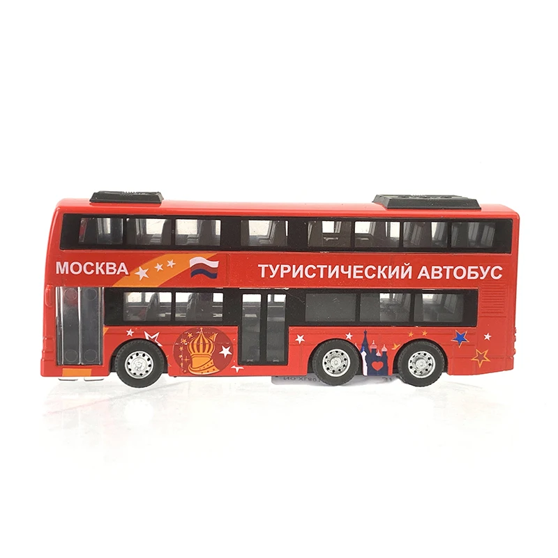 Индивидуальные 1:90 сплав русский двухслойный туристический автобус открыть дверь со звуком и светом литые игрушки